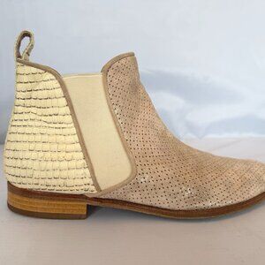 Pertini Light Pink Metallic Perforated Suede & Croc Embossed Leather Sz. 39